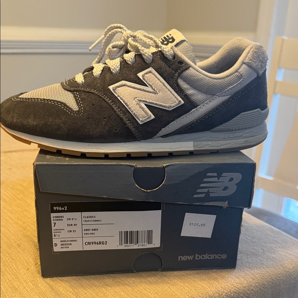 New Balance Men's Charcoal and Light Gray Sneakers